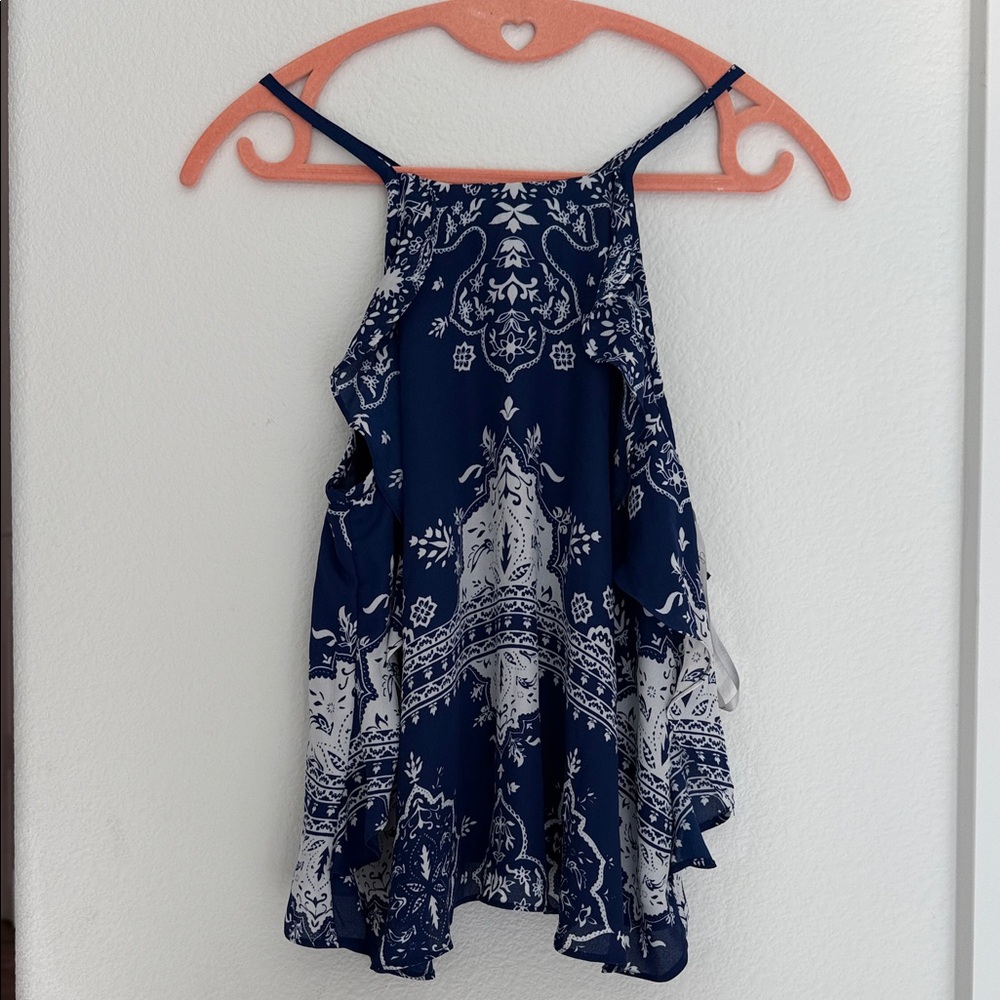 Lovers + Friends Navy Sleeveless Top